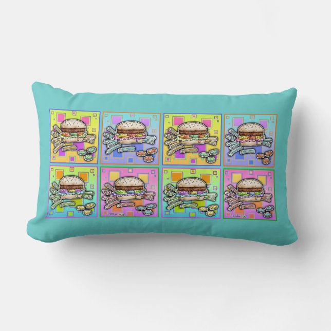 Pop Art HAMBURGER LUMBAR PILLOW Lumbarkudde (Framsida)