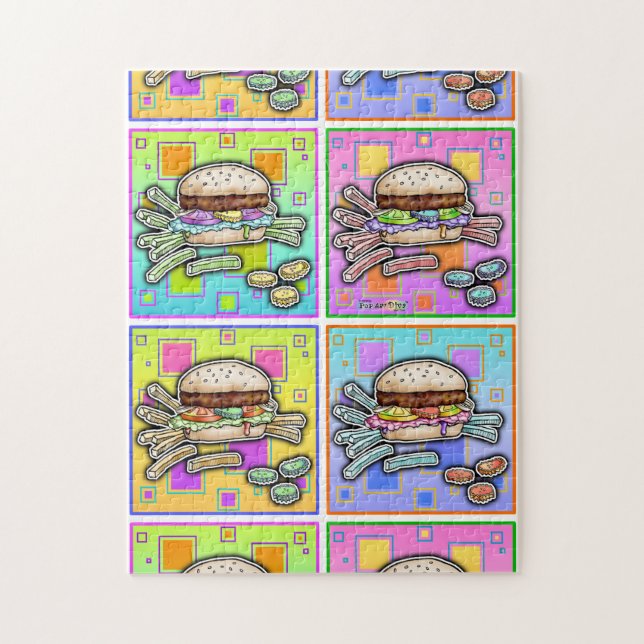 Pop Art HAMBURGER PUZZZLE Pussel (Vertikal)
