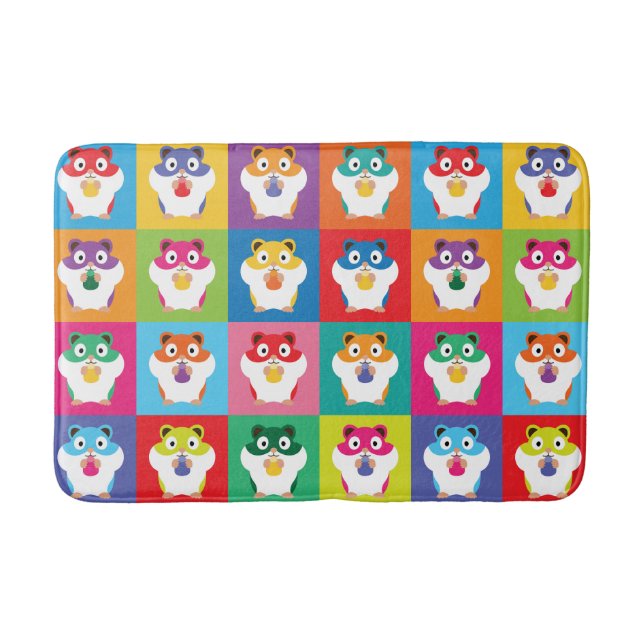 Pop Art Hamsters Bath Mat Badrumsmatta (Framsidan)