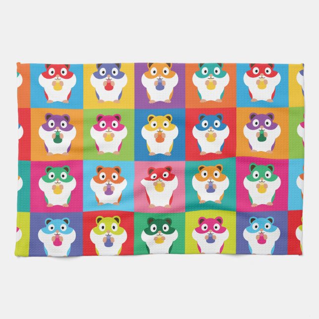 Pop Art Hamsters Kitchen Towel Kökshandduk (Horisontell)