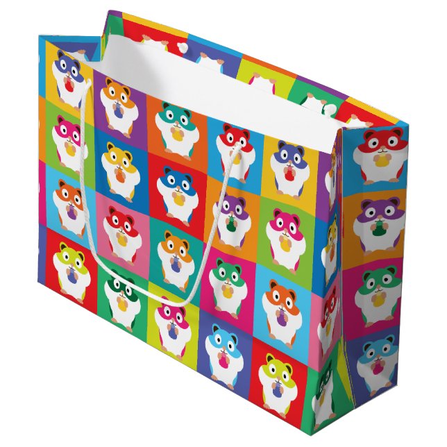 Pop Art Hamsters Large Gift Bag (Framsidan Vinklad)