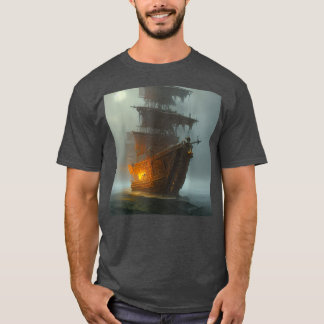 Pop Art Haunted Pirate Ship Gasparilla Yacht Boat T Shirt