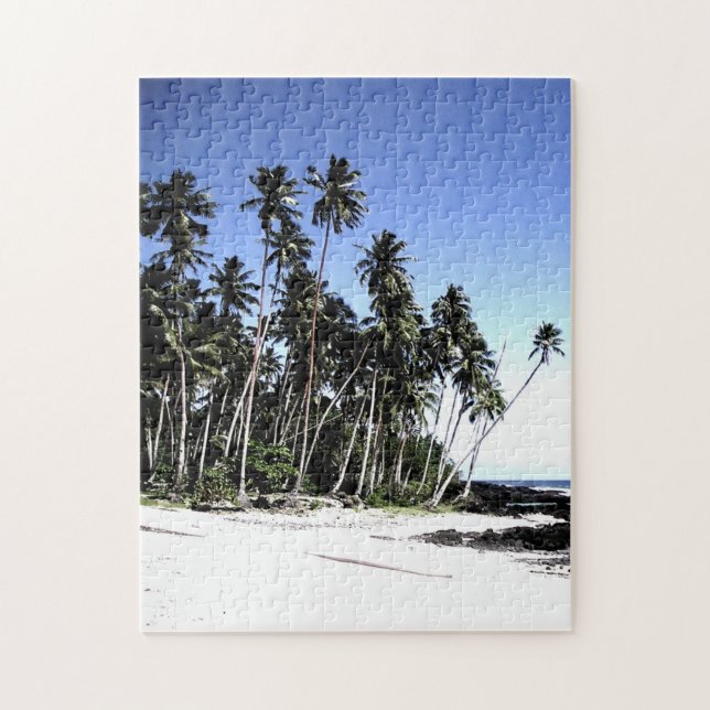 Pop Art Hawaii Island Travel Beach Handflatan Träd Pussel (Vertikal)
