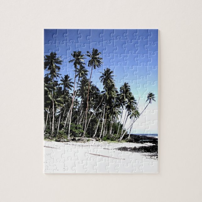 Pop Art Hawaii Island Travel Beach Handflatan Träd Pussel (Vertikal)