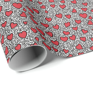 Pop Art Heart Mönster Presentpapper