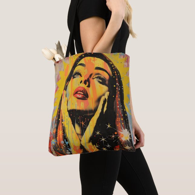 Pop Art Heliga Maria Tygkasse (Närbild)