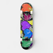 Pop Art Hjärtan Skateboarddäck