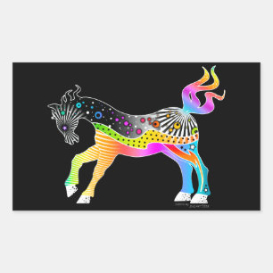 Pop Art HORSE Rektangulärt Klistermärke