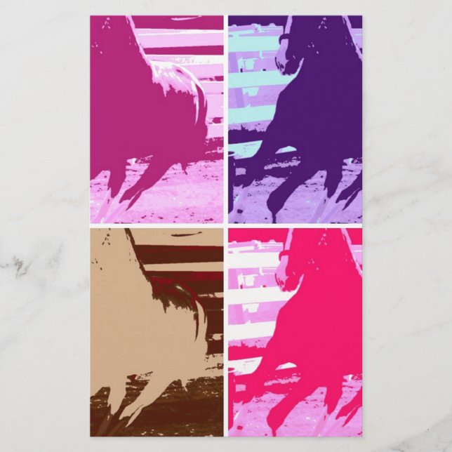 Pop Art Horses Brevpapper (Framsida)