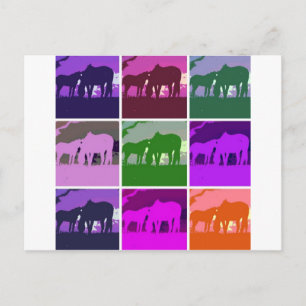 Pop Art Horses Vykort