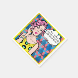 Pop Art Humor Cocktail Napkin Pappersservett
