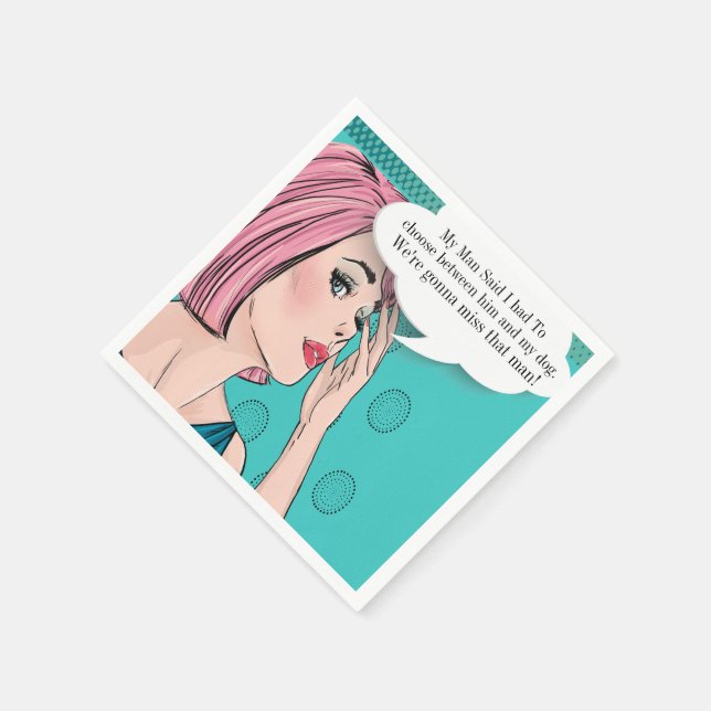 Pop Art Hund älskare Humor Cocktail Napkin Pappersservett (Hörn)