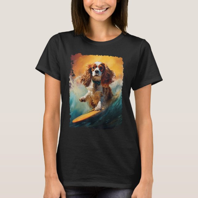 Pop Art Hund Cavalier Kung Charles Spain Paddle B T Shirt (Framsida)