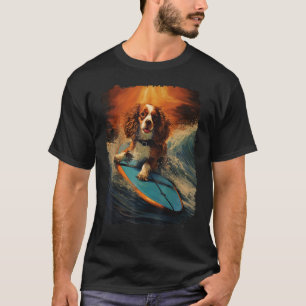 Pop Art Hund Cavalier Kung Charles Spain Surfa T Shirt
