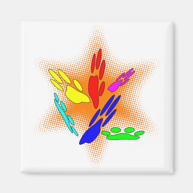 Pop Art Hund Tass avtryck Magnet (Framsidan)