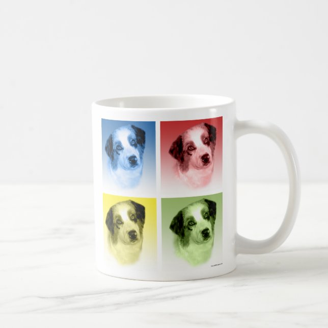 Pop Art i australian shepherd Kaffemugg (Höger)