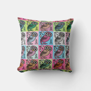 Pop Art i Cute Athenian Uggla Kudde
