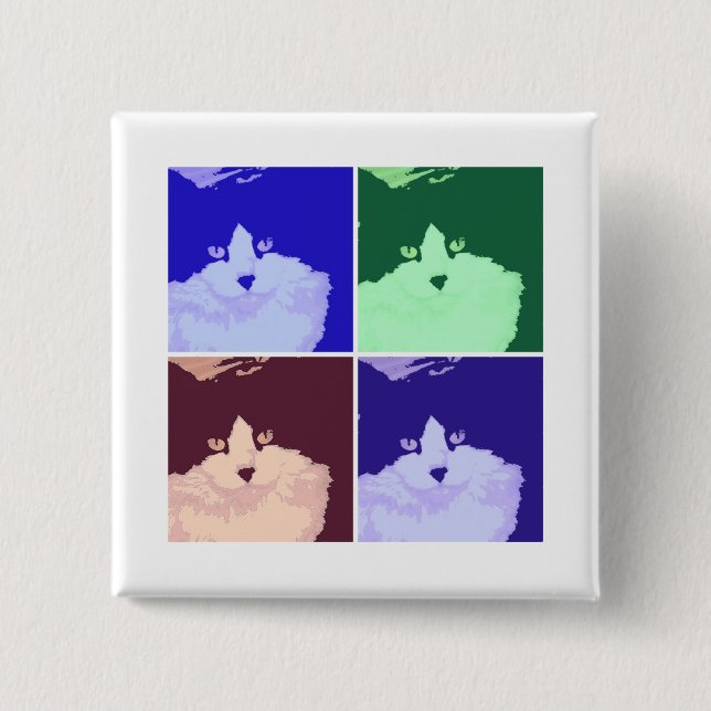 Pop Art i kattunge Knapp (Framsida)
