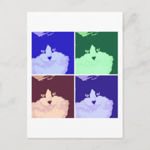 Pop Art i kattunge Vykort