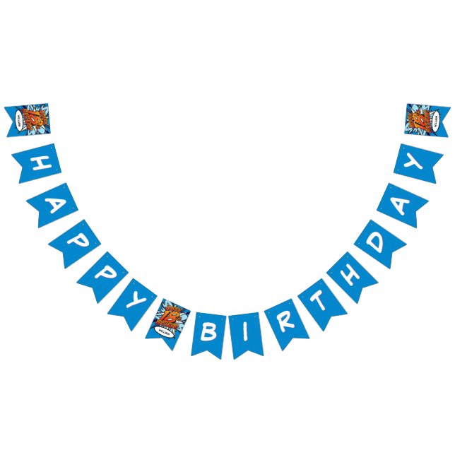 Pop Art i LYCKLIG 18-Tecknaden Bok Vimplar (Alla)