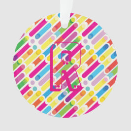 Pop Art i Monogram Rainbow Diagonal Linjer Mönster