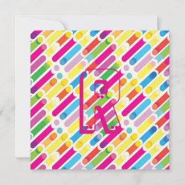 Pop Art i Monogram Rainbow Diagonal Linjer Mönster