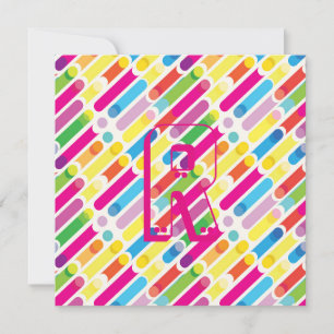 Pop Art i Monogram Rainbow Diagonal Linjer Mönster