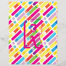 Pop Art i Monogram Rainbow Diagonal Linjer Mönster