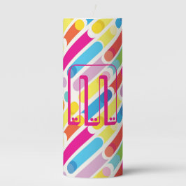 Pop Art i Monogram Rainbow Diagonal Linjer Mönster