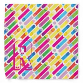 Pop Art i Monogram Rainbow Diagonal Linjer Mönster Bandana