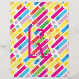 Pop Art i Monogram Rainbow Diagonal Linjer Mönster Reklamblad