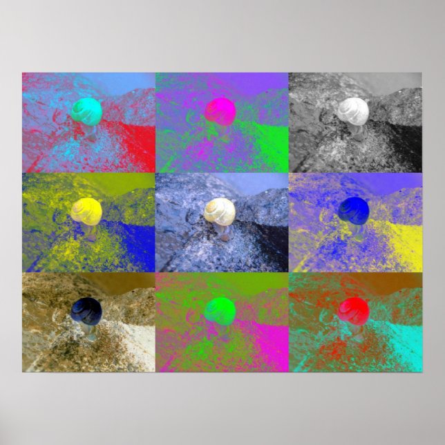 Pop Art i snigel Cepaea Poster (Framsidan)