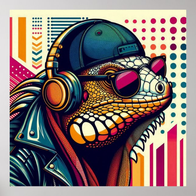 POP ART IGUANA 3 POSTER (Framsidan)