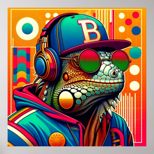 POP-ART IGUANA B BOY 8 POSTER (Framsidan)