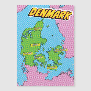 Pop Art Illustrated Danmark karta