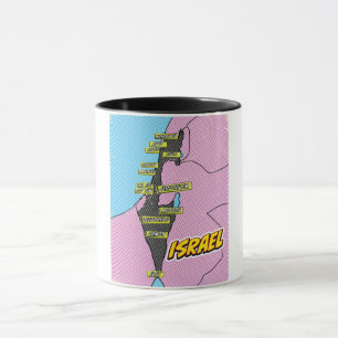 Pop Art Illustrated Israel karta Mugg
