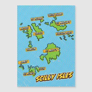 Pop Art Illustrated Scilly Isles karta