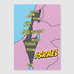 Pop Art Illustrerad Israel karta
