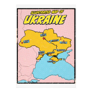 Pop Art Illustrerad Ukraina  Fototryck