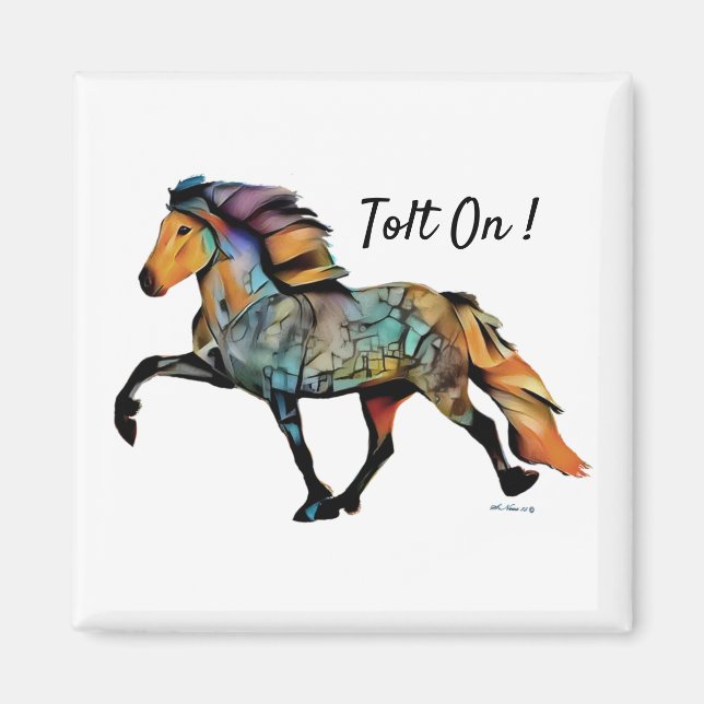 Pop Art Islands Horse Magnet (Framsidan)