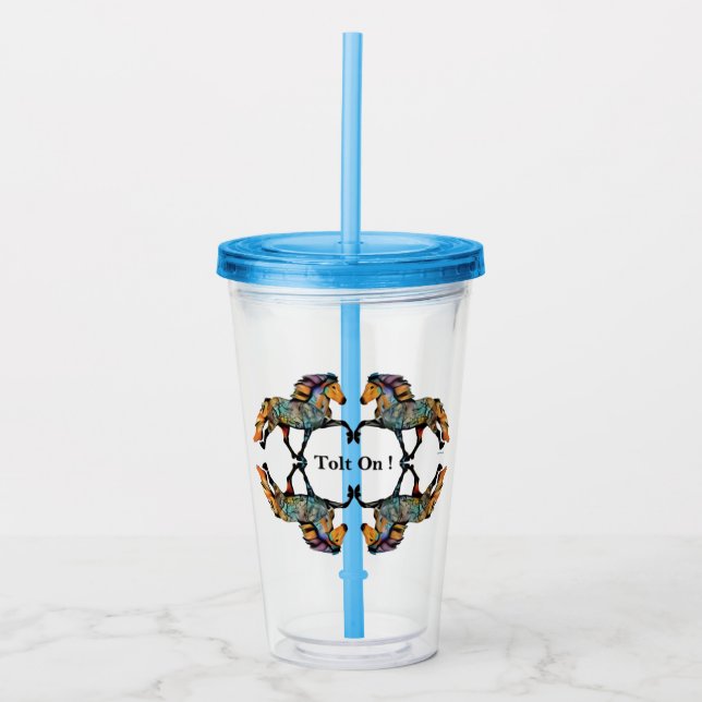 Pop Art Isländsk Häst Take Away Mugg (Framsida)