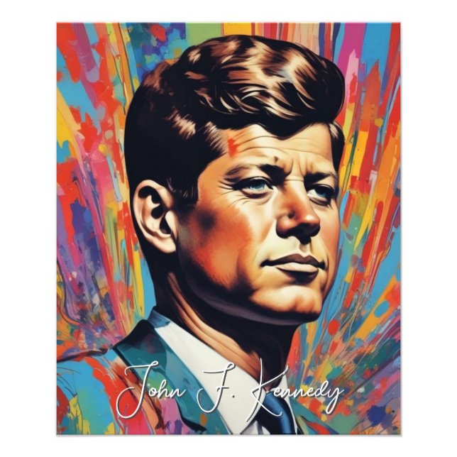 Pop Art Jack JFK John F. Kennedy Fototryck (Framsidan)