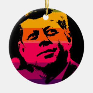 Pop Art Jack JFK John F. Kennedy Julgransprydnad Keramik