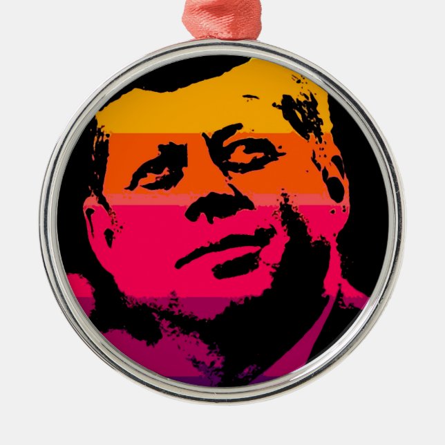 Pop Art Jack JFK John F. Kennedy Julgransprydnad Metall (Framsidan)