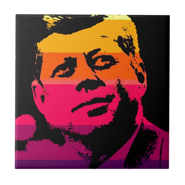 Pop Art Jack JFK John F. Kennedy Kakelplatta (Framsidan)