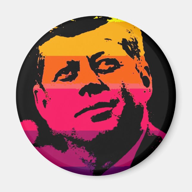 Pop Art Jack JFK John F. Kennedy Magnet (Framsidan)