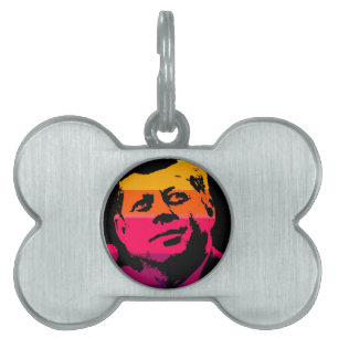 Pop Art Jack JFK John F. Kennedy Namnbricka Husdjur