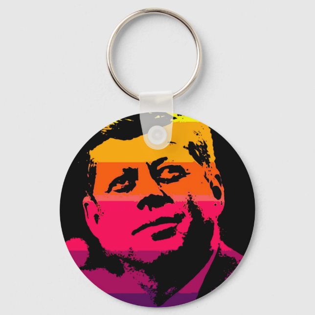 Pop Art Jack JFK John F. Kennedy Nyckelring (Framsida)