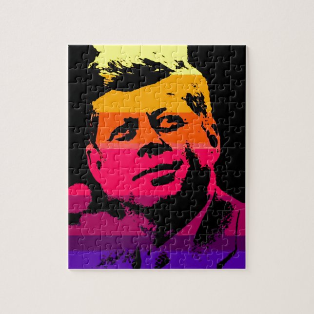 Pop Art Jack JFK John F. Kennedy Pussel (Vertikal)