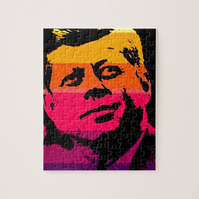 Pop Art Jack JFK John F. Kennedy Pussel (Vertikal)